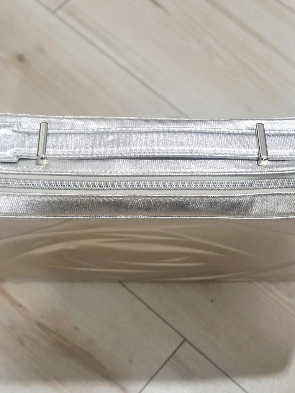 Lancome Shimmery Rose Embossed Cosmetic Travel Case - Metallic Pink